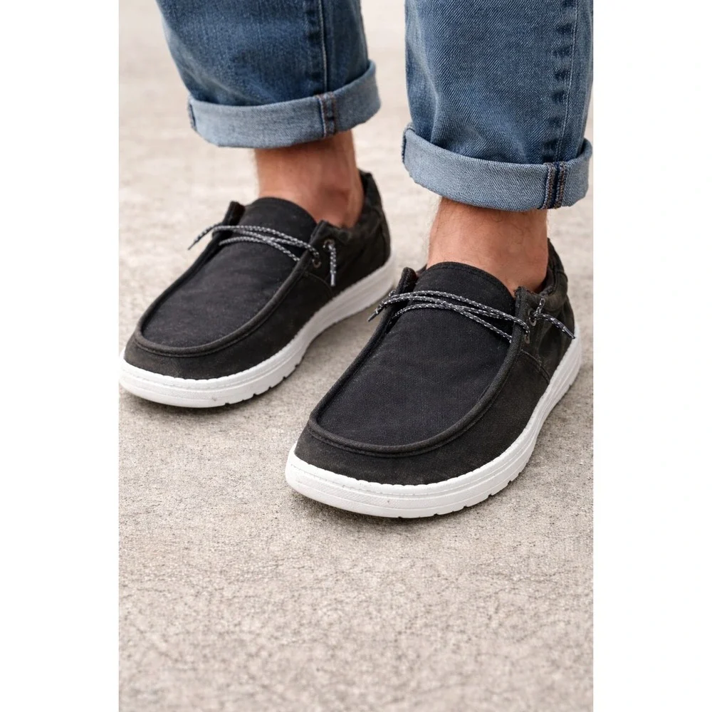 New In Box Hurley Men's Size 10 Style Laguna Black Casual Shoe Small Scuff #0461